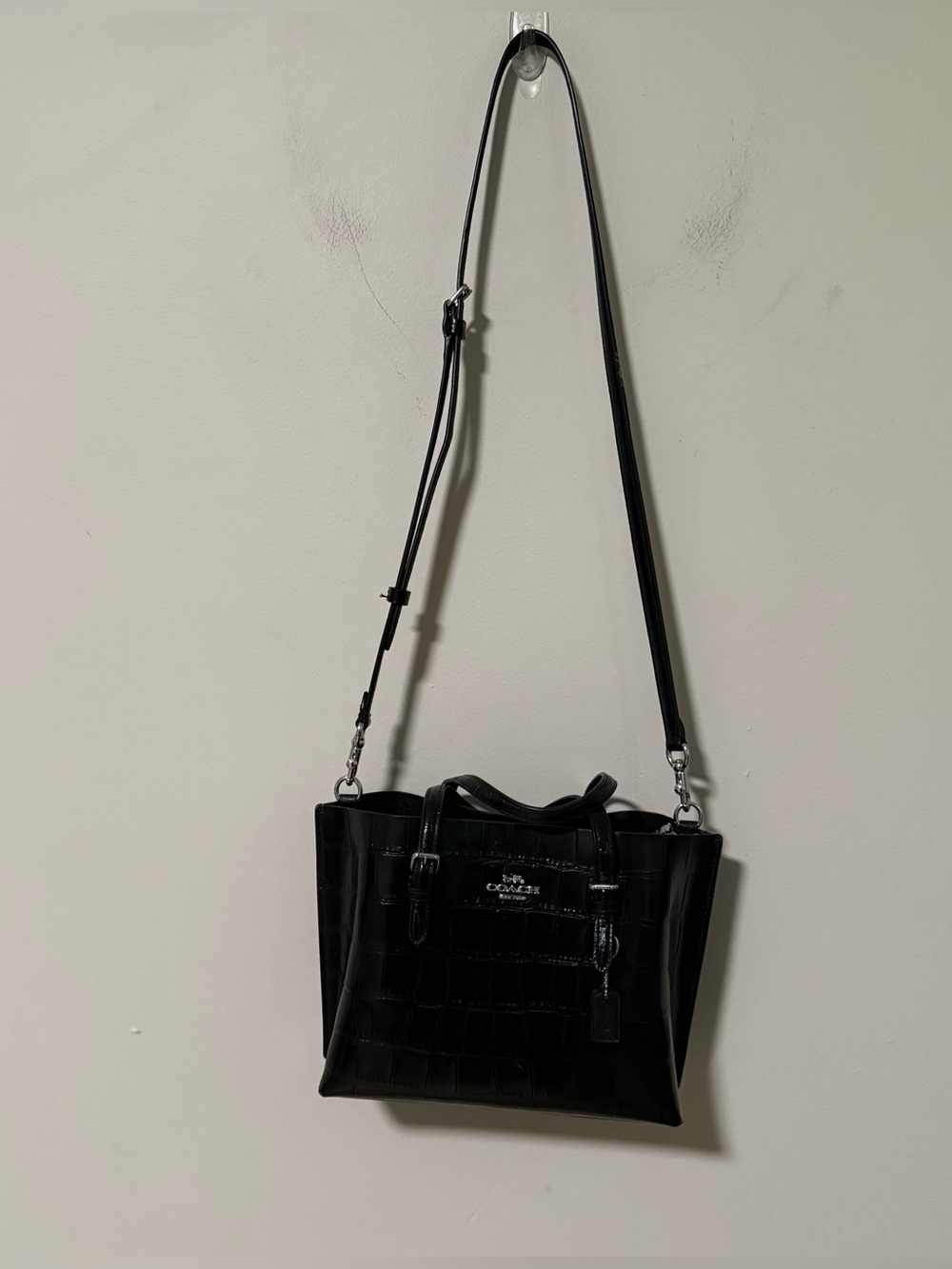 COACH Black Croc Embossed Mollie Tote Bag
25 with straps - Picture 9 of 14